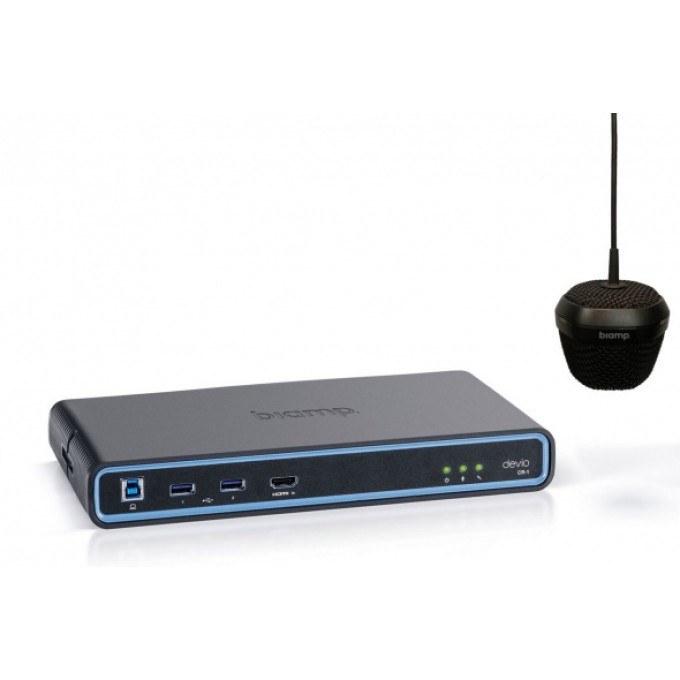 Хаб для переговорных комнат. В комплекте потолочный микрофон DCM-1 и SCR-20. Цвет чёрный BIAMP DEVIO-SCR-20C-BLACK