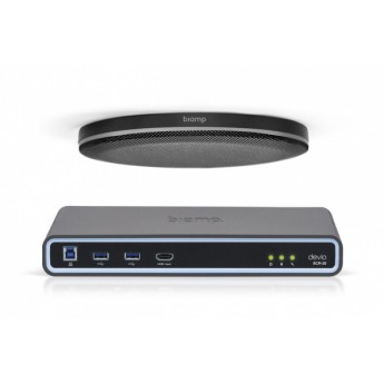 Хаб для переговорных комнат. В комплекте потолочный микрофон TCM-XEX и SCR-20. Цвет черный BIAMP DEVIO-SCR-20CX-BLACK