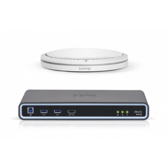 Хаб для переговорных комнат. В комплекте настольный микрофон  TTM-XEX и SCR-20. Цвет белый BIAMP DEVIO-SCR-20TX-WHITE