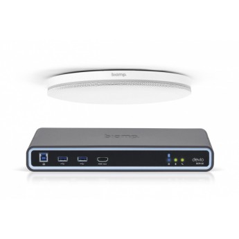 Хаб для переговорных комнат. В комплекте потолочный микрофон TCM-XEX и SCR-25. Цвет белый BIAMP DEVIO-SCR-25CX-WHITE