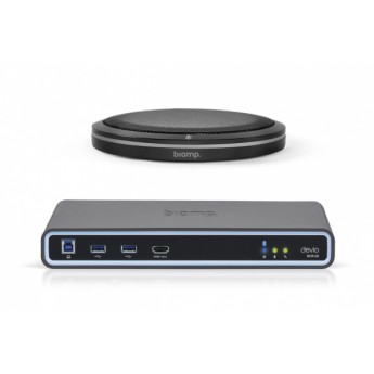 Хаб для переговорных комнат. В комплекте настольный микрофон  TTM-XEX и SCR-25. Цвет чёрный BIAMP DEVIO-SCR-25TX-BLACK