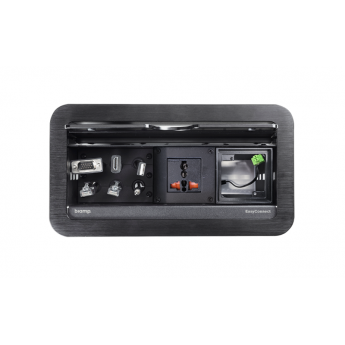 Кабельный органайзер, врезной в стол, 1 EU розетка питания BIAMP EASYCONNECT-EC-PKP-EU